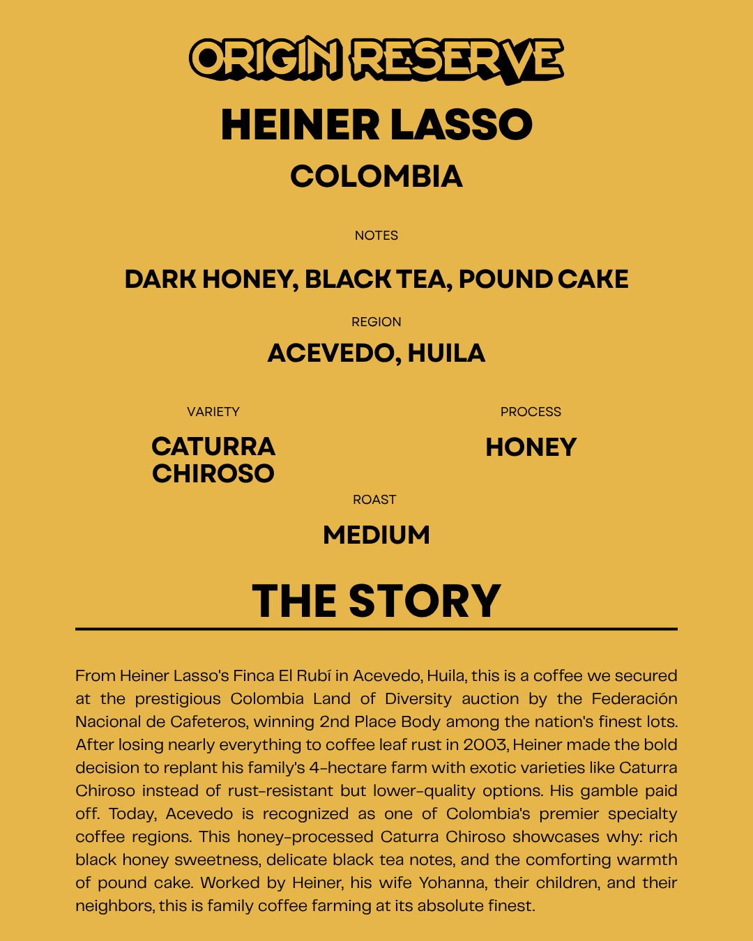 HEINER LASSO | ORIGIN RESERVE