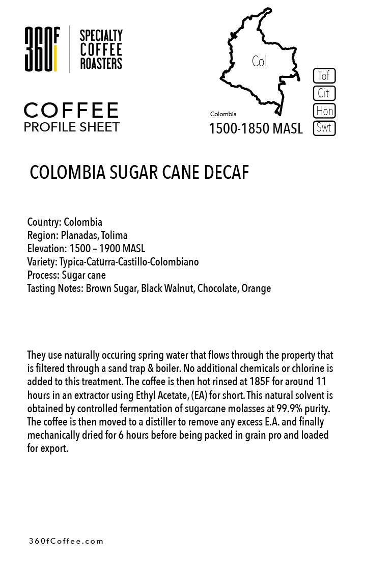 COLOMBIA SUGAR CANE DECAF